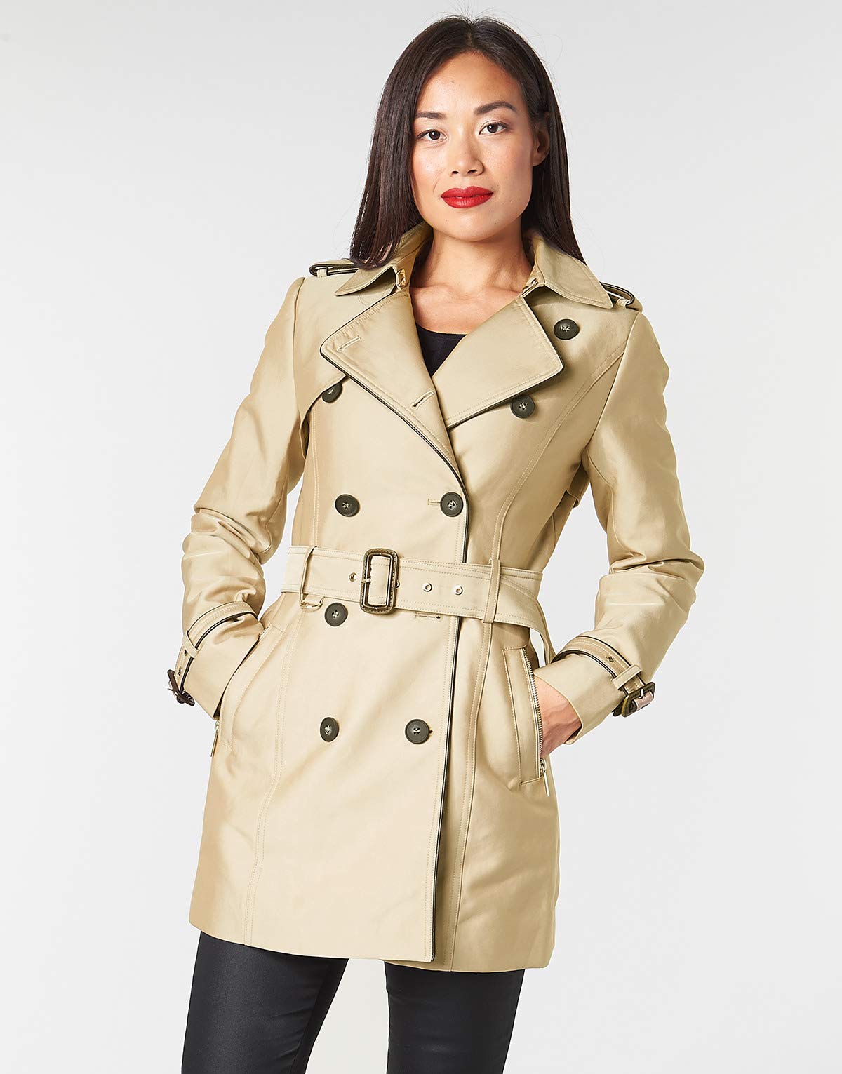 Morgan Trench droit boutonné et ceinturé