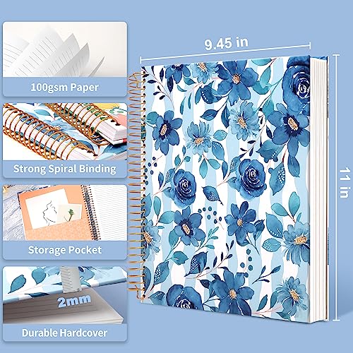 Cagie Hardcover Spiral Notebook College Ruled 8.5 X 11 Aesthetic Notebooks For School With Large Pockets A4 Floral Spiral Bound Journal Note Books For Note Taking Women Writing Work, 200 Pages #TOP5