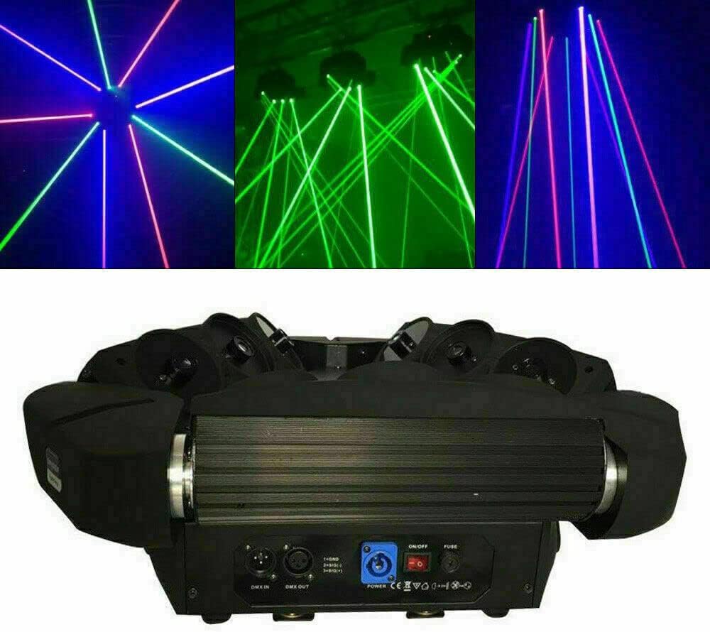 TFCFL 4 in 1RGBW 9 Eyes Stage Lighting Moving Head Party Light,160W DJ Party Lights Spotlight-Beam/Pinspot Lamp,8/16 Channel,for DJ Club Disco (T-1)