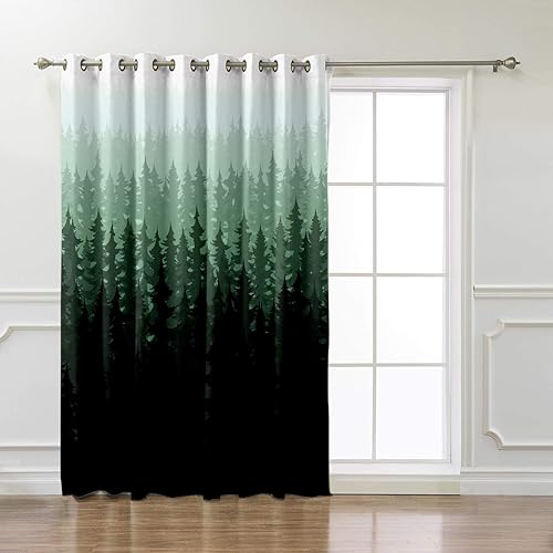Miniatura 2 de Cortina de ventana con diseño de bosques naturales para decoración de paisajes, cortinas y cortinas para cocina, cafetería, oficina, estilo