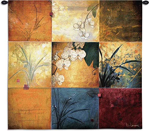 finearttapestries 2973-wh Orchid Nine Patch pequeño tapiz
