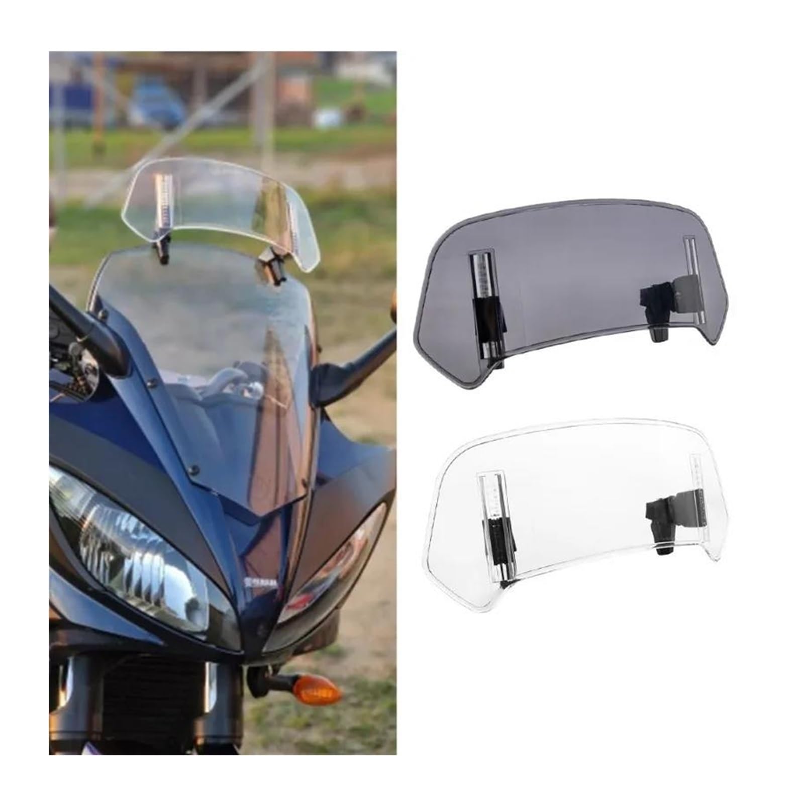 Adatto Deflettore Morsetto Spoiler Con Estensione Regolabile Parabrezza Universale Per Moto Regolabile Parabrezza(Heighten Clear)