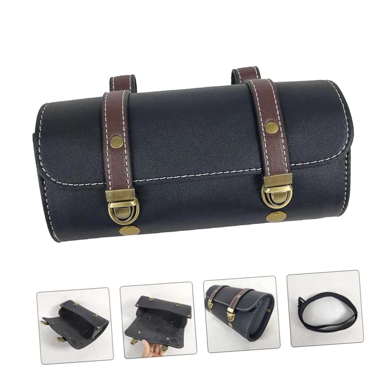 Borsa Laterale Moto in Pelle Resistente Fibbia a Sgancio Rapido, Borsa Portatile Posteriore Per Bici e Scooter Elettrici, Per Trasporto Attrezzi e Uso Automobilistico