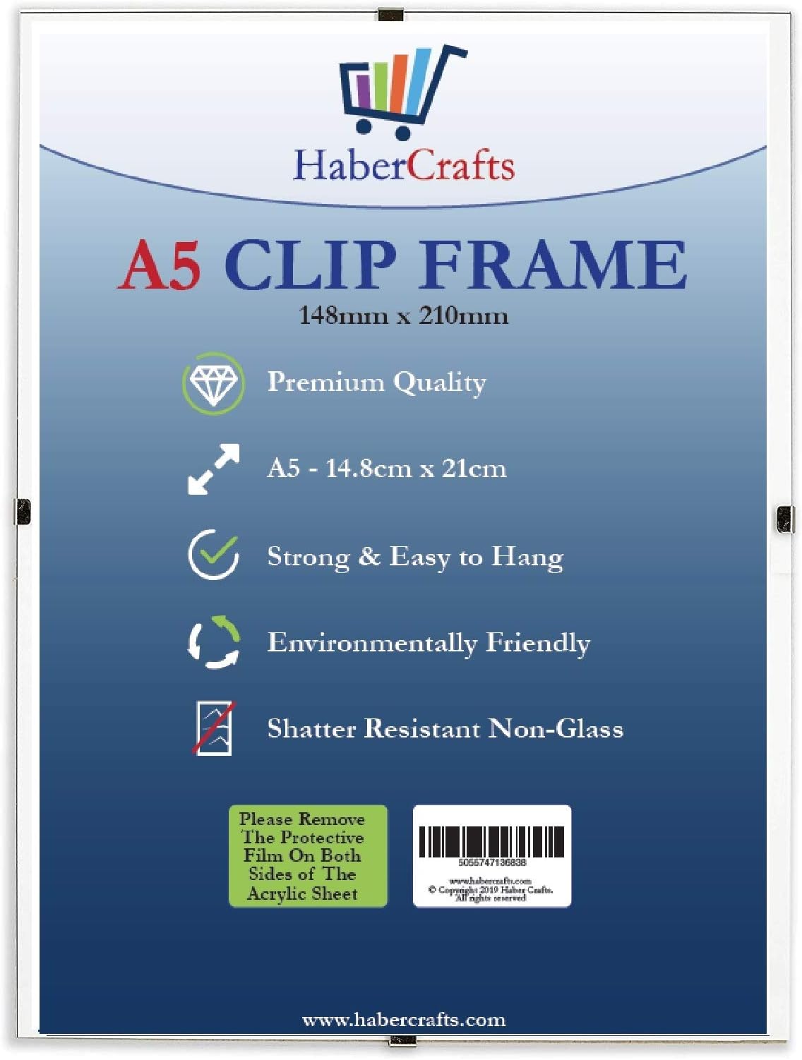 Clip Frame A5 Size Frameless Picture Frame Photo Poster Certificate