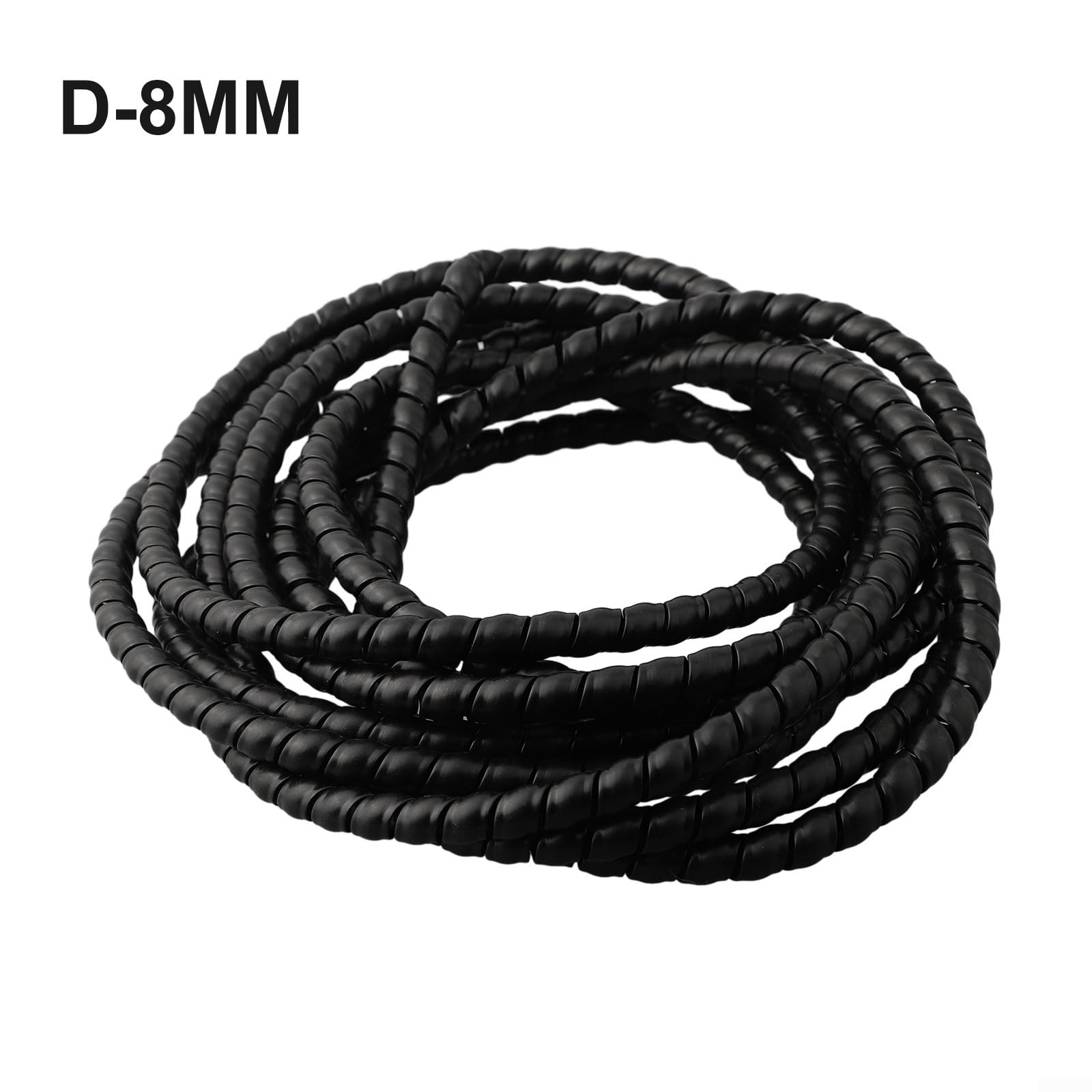 Protector de manguera flexible de 5 m en espiral negro para cables hidráulicos y neumáticos, y ligero (D-12 mm)