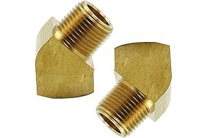 Legines 1/8 npt 45 Degree Street Elbow, Pack of 2