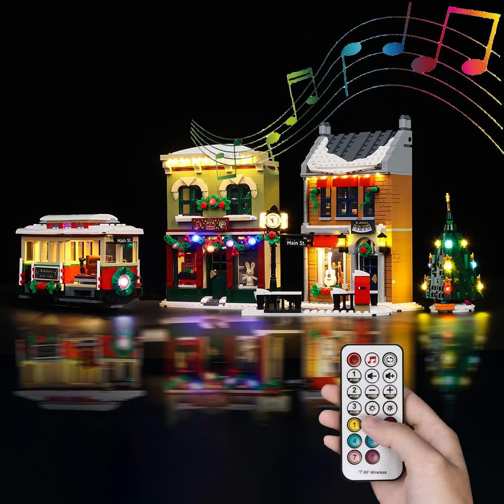 Kyglaring LED Lighting Kit (No Model) Designed for Lego Holiday Main Street 10308 Model Building kit - Without Lego Building Set (Remote Sound Version)
