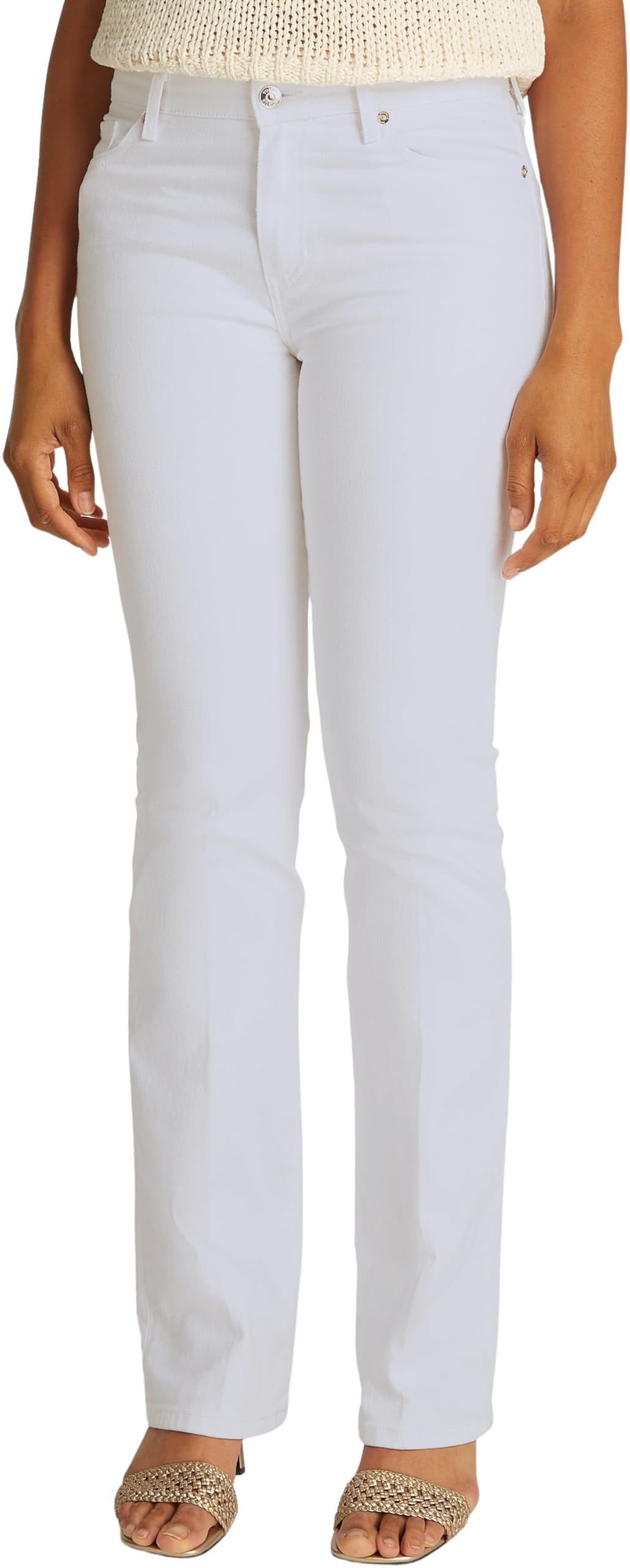 Tommy Hilfiger Damen Jeans Hose Bootcut White Mid Rise