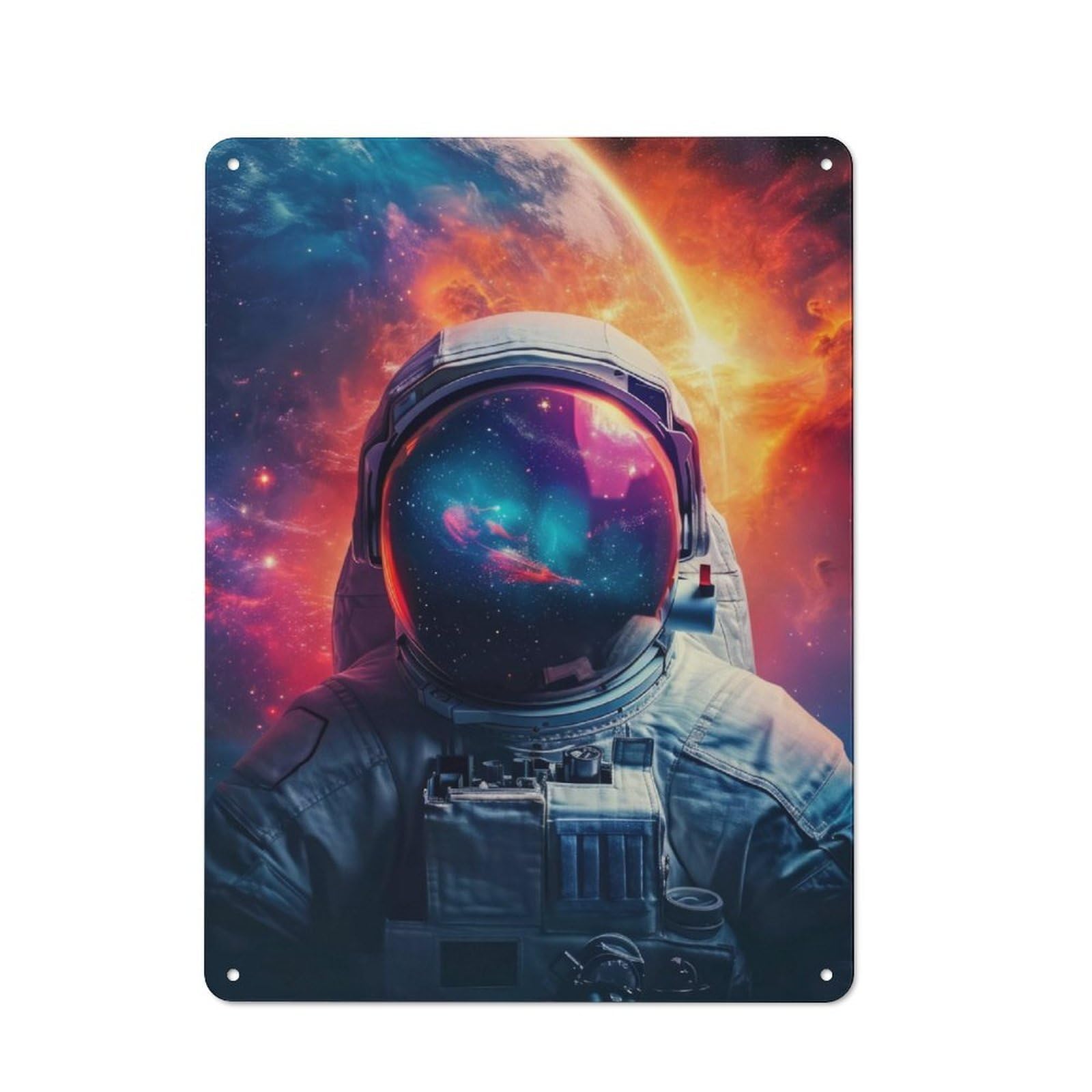 Junmoney Astronaut In Space Rustic Metal Sign 40X30cm For Living Room Or Hallway, For Winter Room Styling In Living Room And Hallway