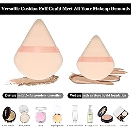 Maitys 12 Pcs Powder Puff Triangle for Face Makeup Cosmetic Loose Powder Puff Velour Soft Body Washable Reusable Foundation Sponge Wet Dry Makeup Tool for Women(Large, Small,Black, Nude Color)