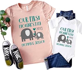 Personalized Mommy and Me Matching Outfits, Custom First Mothers Day Gifts for New Mom Our First Mothers Day New Mommy and me Matching Shirt