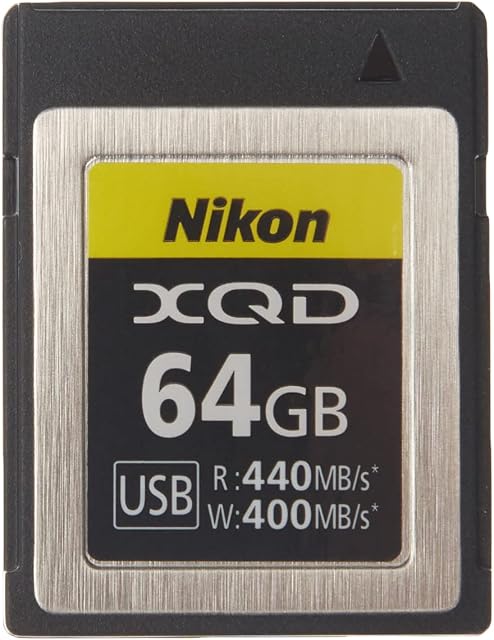 Nikon Professional 64GB XQD Memory Card (Up to 440MB/s Read & 400MB/s Writing), Compatible Hybrid Z 6II, Z 6, Z 7II, Z7, Reflex D6, D5, D850, D500
