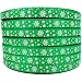 3/8" 50yards Christmas White Snowflake Pattern Printed Green Grosgrains Ribbons Hairbows Party Craft Supplies