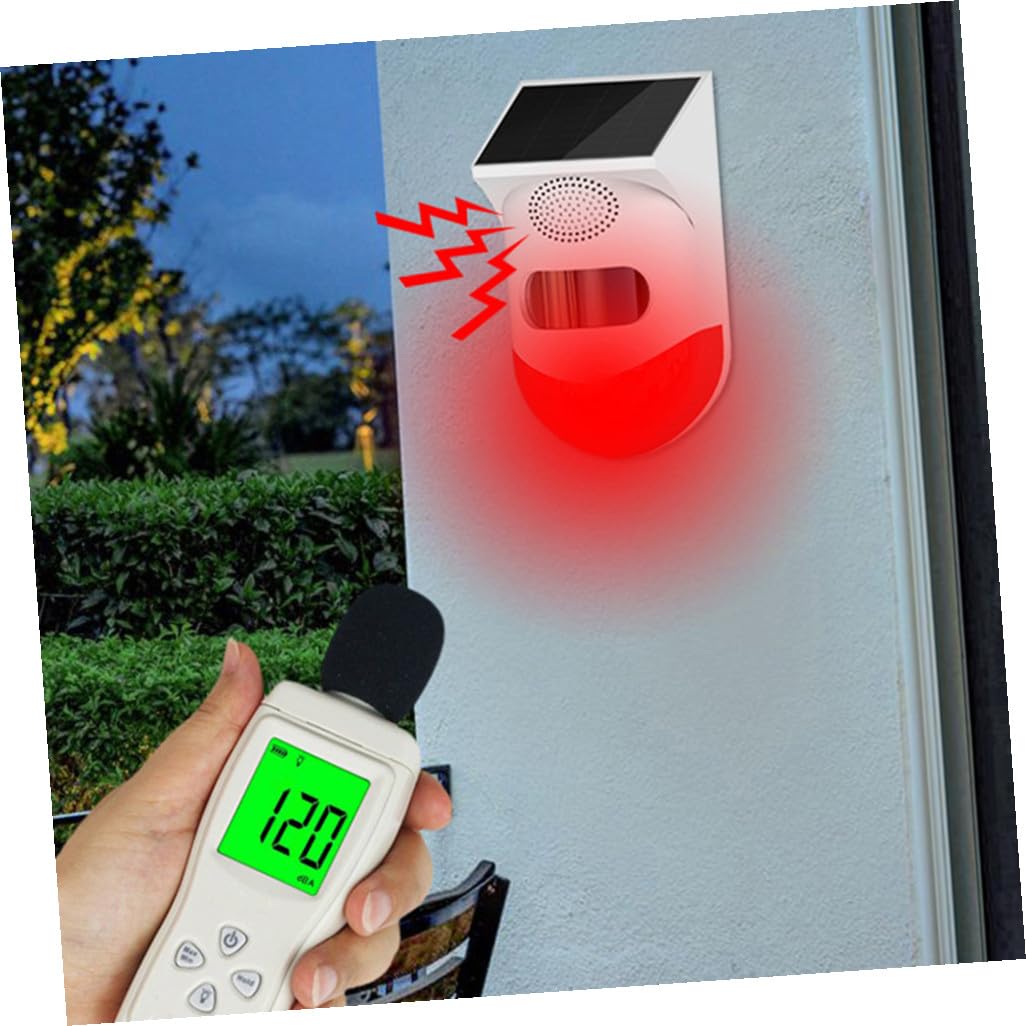 Allarme Infrarossi Esterno Ricarica Solare, Sensore senza Fili in Abs e Silicio, Rilevatore per Sicurezza Casa Ip67