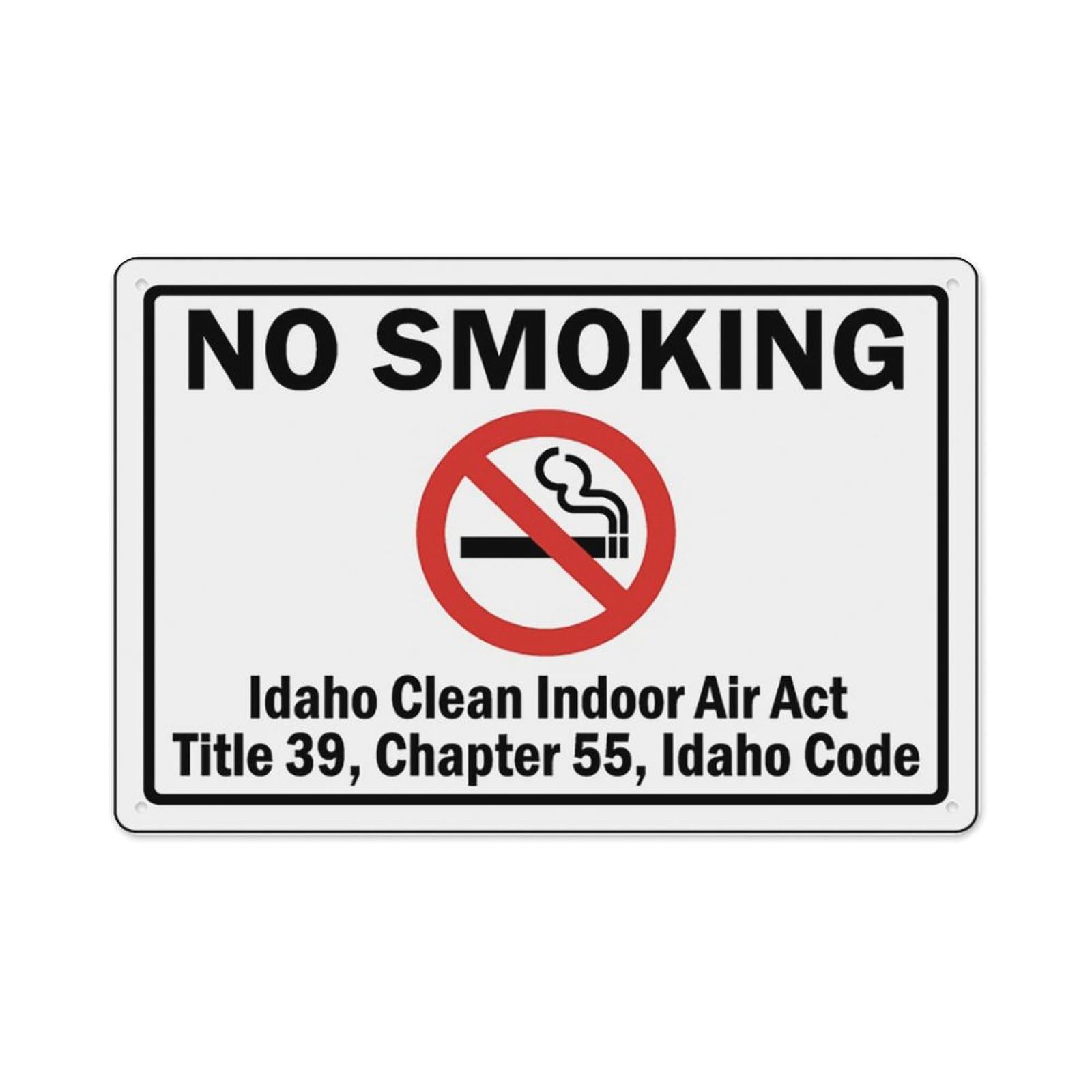 peiyeety Idaho No Smoking Sign Aluminum Tin Warning Signs For Home Outdoor Garden 12X16 Inches