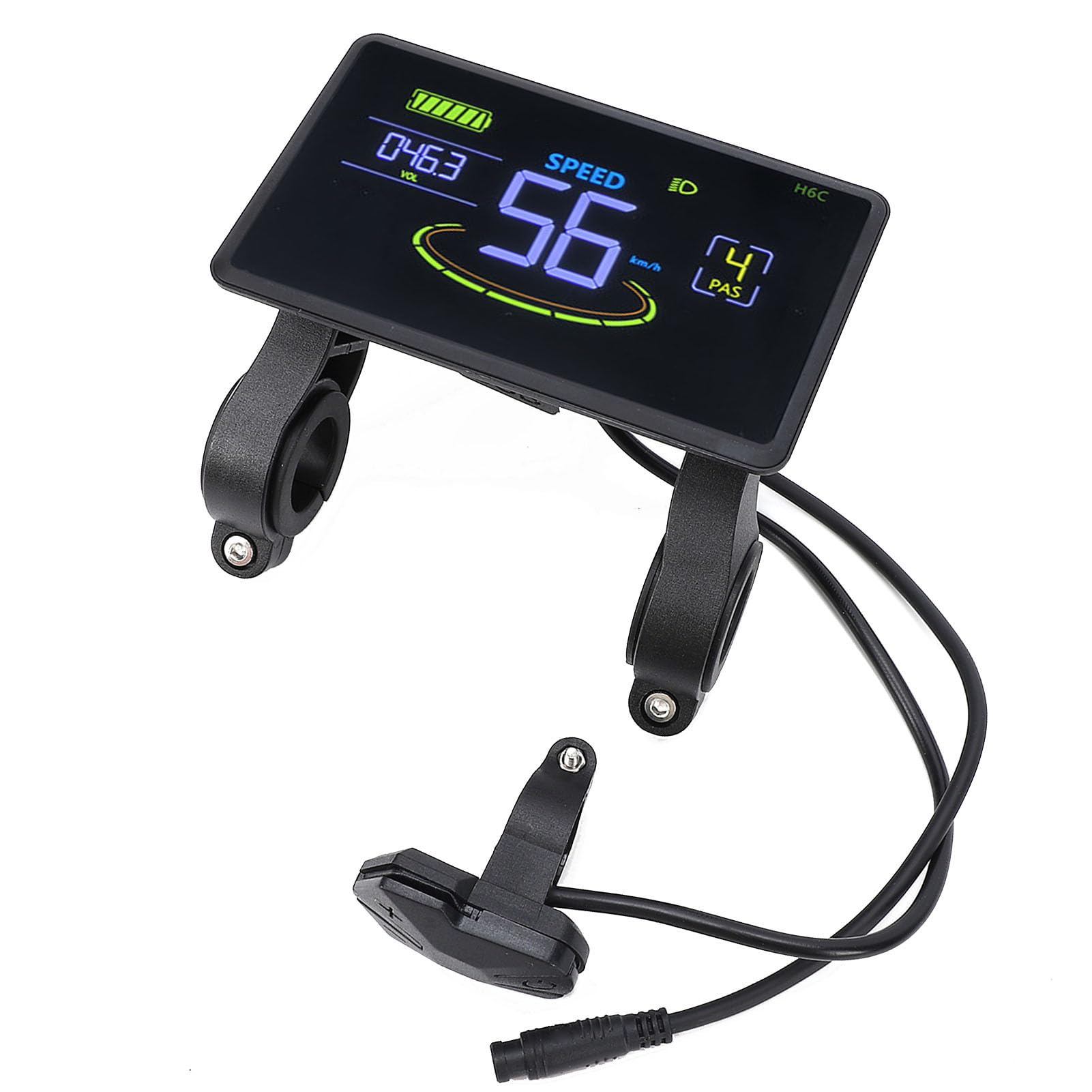 HEEPDD Display LCD per Bici Elettrica, Contachilometri Multifunzione Monitor Batteria con Ampia Tensione 24 V 36 V 48 60 per Pendolari in Bicicletta Visualizzazione Dati in Tempo Reale su Scooter in
