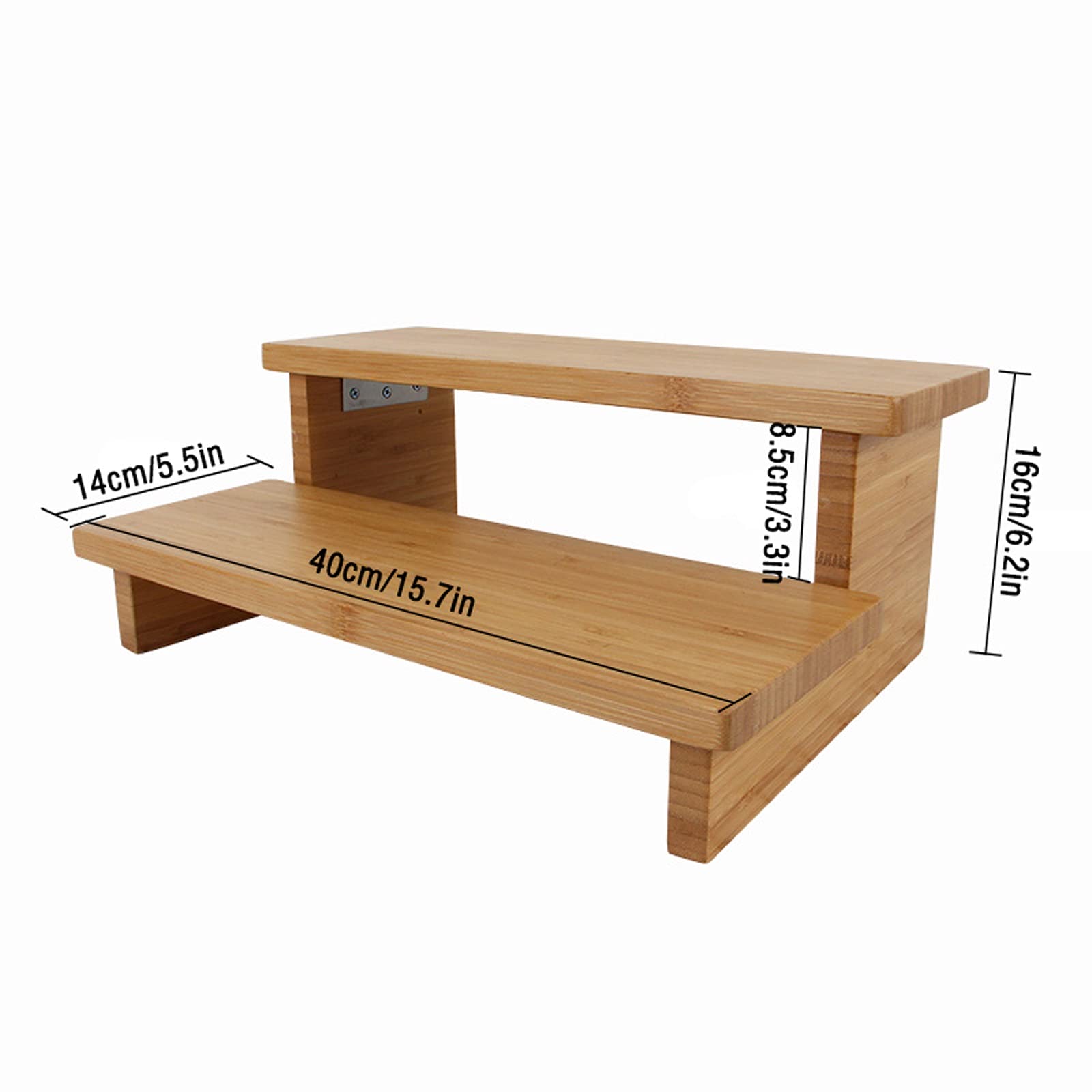 Présentoir à Gâteau Stand de gâteau à 2 niveaux Table de dessert de bambou Multi-usage de l'après-midi de thé Cupcake Présentoir Pâtisserie de mariage Pâtisserie Stand de Gâteaux