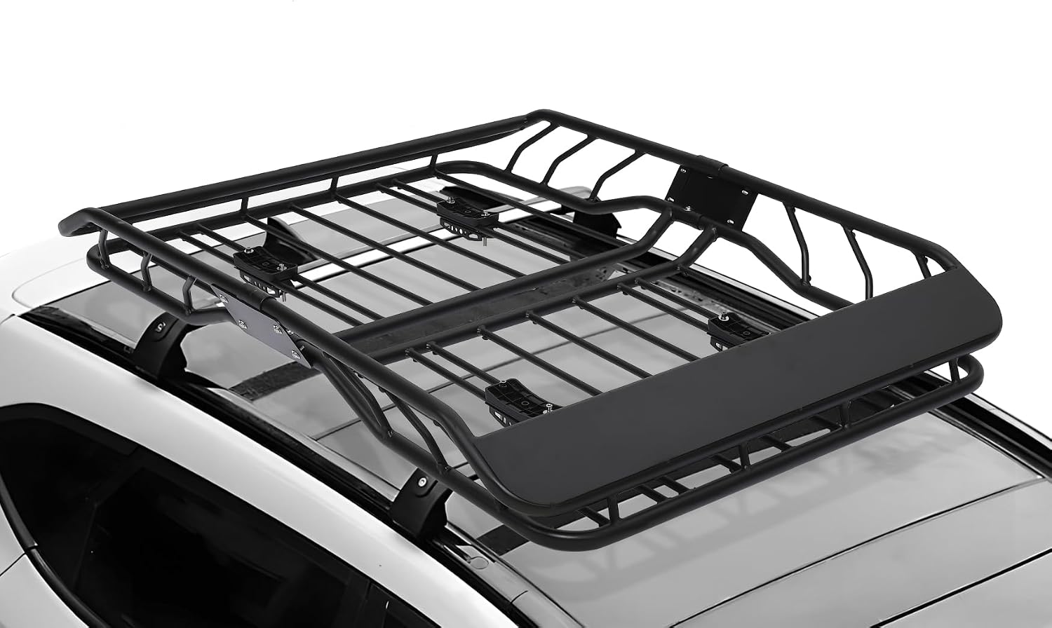 Universal Rooftop Cargo Basket - 63" x 43" x 6.3" Anti-Rust Roof Rack Carrier with 300 Lbs Capacity for SUV, Car, Truck, and Travel Gear