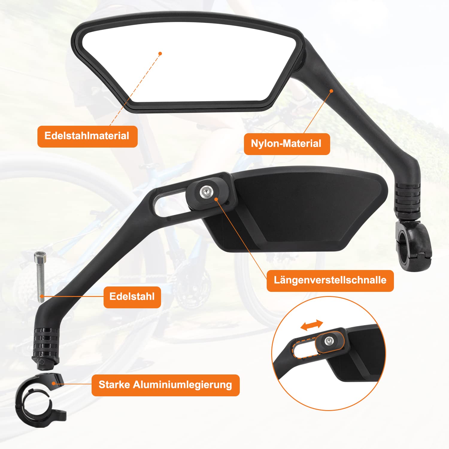Rétroviseur Vélo Réglables à 360° et Rotatifs Retroviseur Velo Rétroviseur Vélo Réglables à 360° et Rotatifs Retroviseur Velo