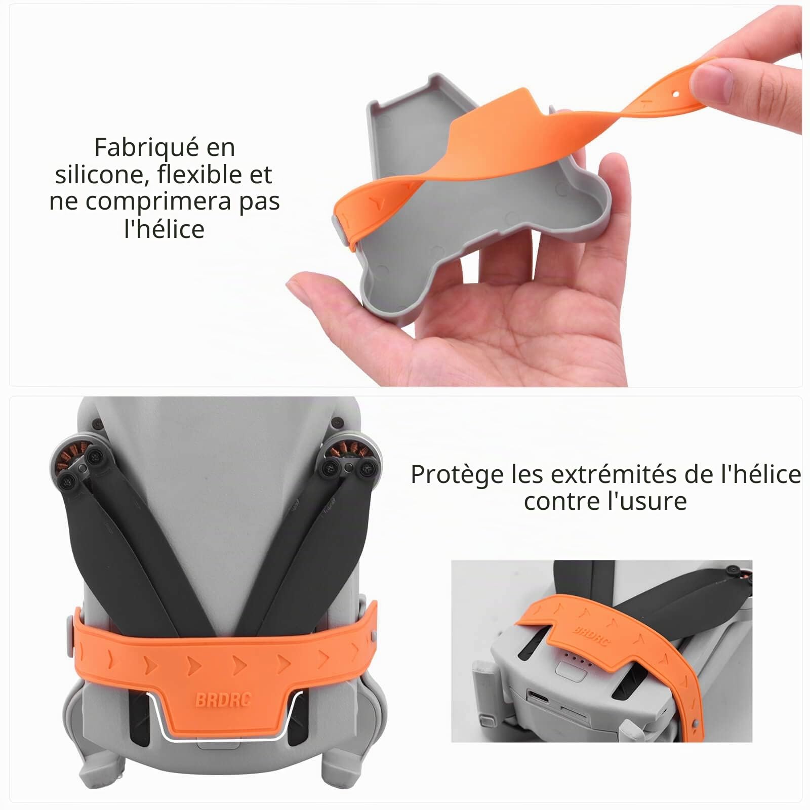Porte-hélice Mini 3 / Mini 3 Pro, protège-sangle pour stabilisateur de la série DJI Mini 3 Accessoires pour drone RC (Orange)