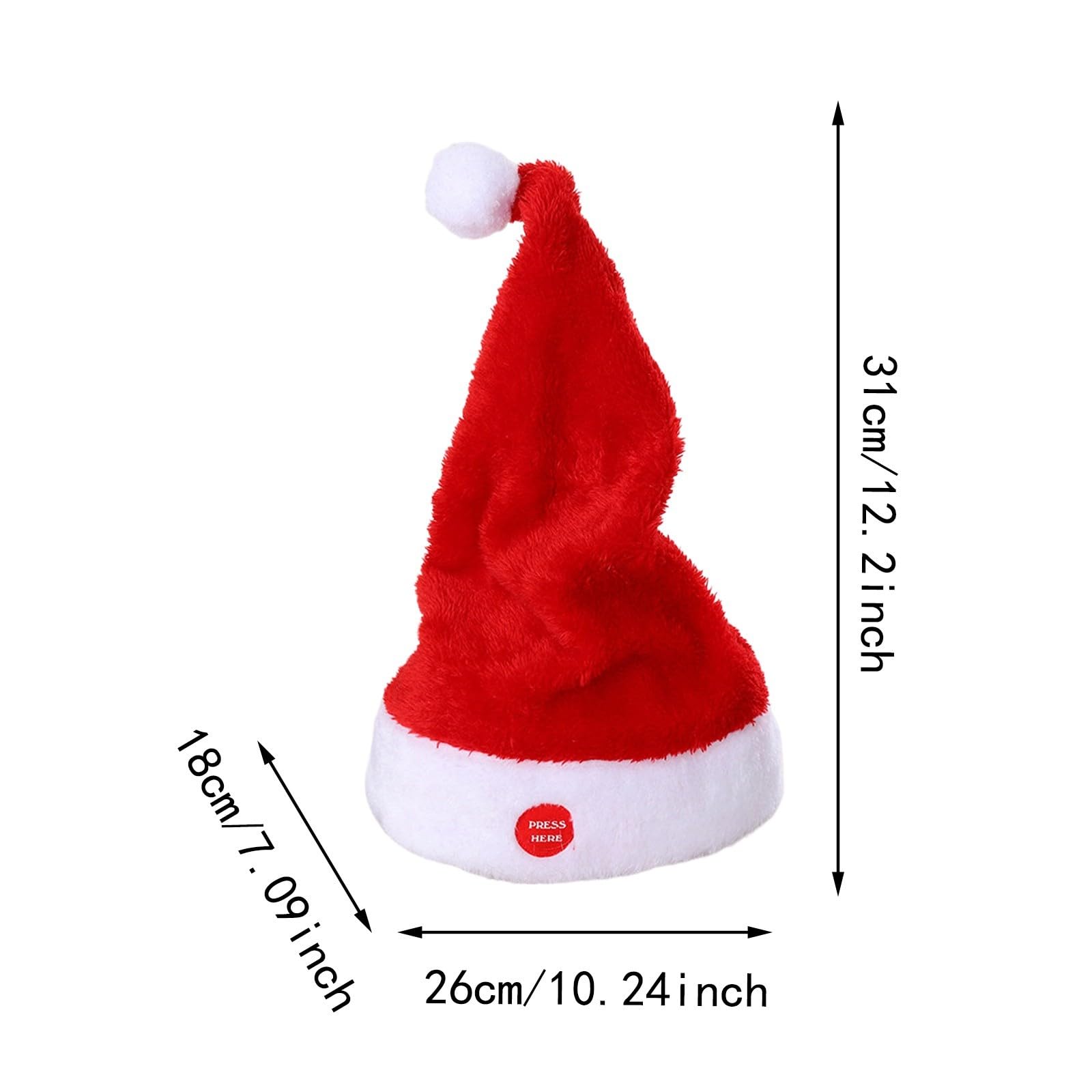 Accesorios de fiesta, sombrero de baile animado, sombrero de Papá Noel con música y movimiento, vacaciones para niños y adultos