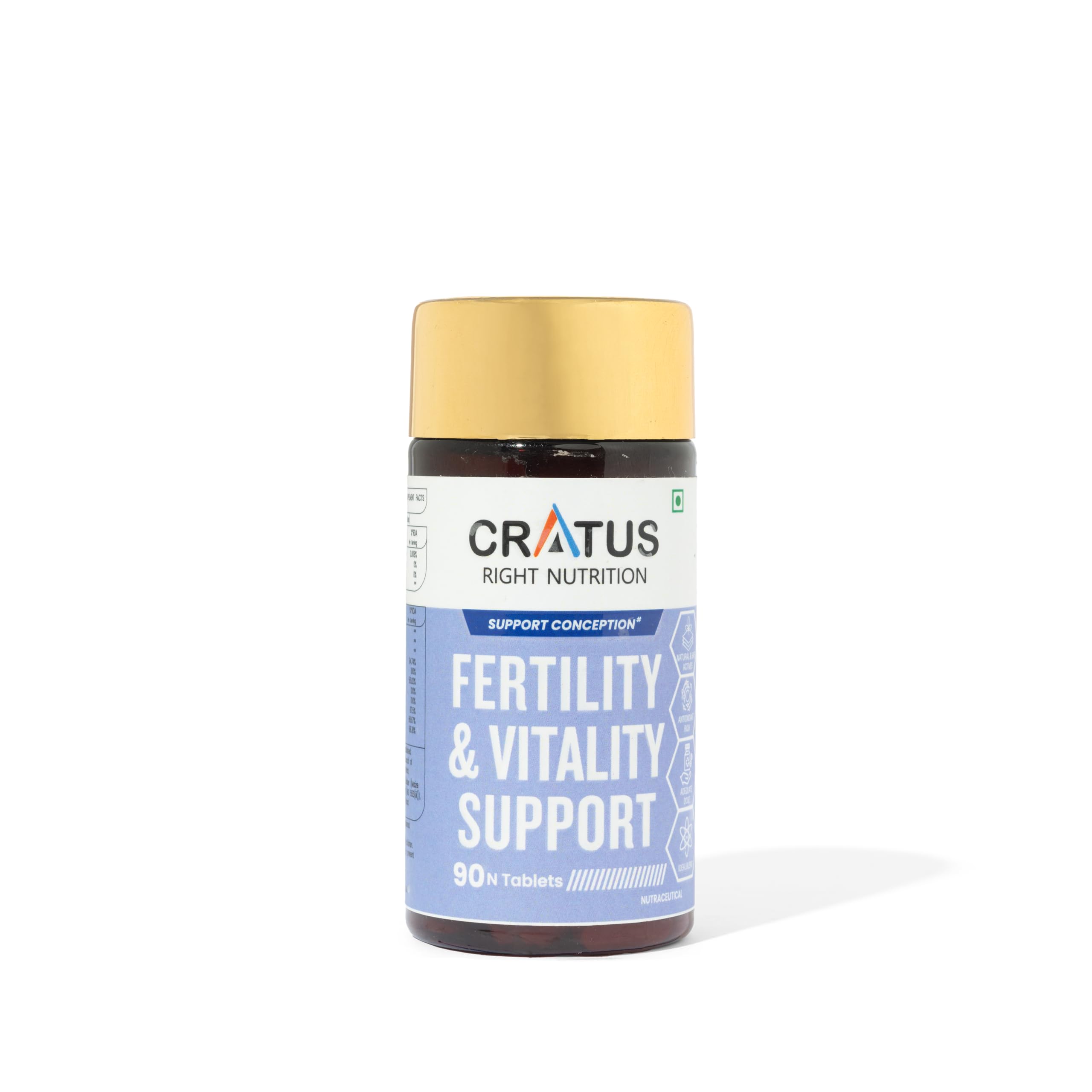 Cratus Right Nutrition Fertility Tablets with Natural Blend of L-Arginine, Green Tea, Maca, Vitamin E, Zinc, Selenium, Vitamn D2 and B12-90 Tablets-image-21