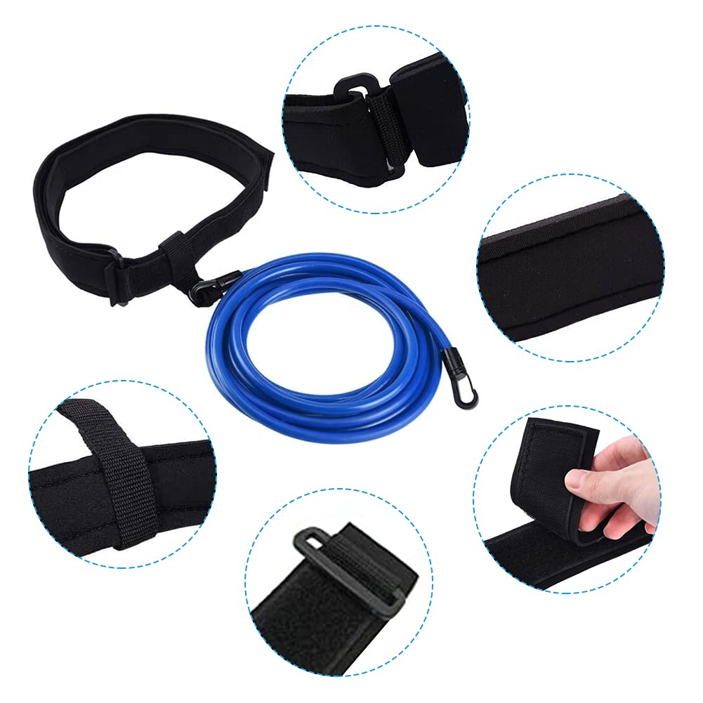 Regolabile Cintura da Nuoto,Corda da Allenamento per Elastico da Nuoto,3M Elastico Piscina Nuoto,Cintura da Nuoto Statica per L'allenamento di Resistenza al Nuoto