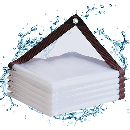 Clear Tarps with Grommets 4x6ft,Heavy Duty Waterproof Tarp Cover,Transparent Polyethylene Vinyl Tarpaulin for Outdoor,Plant,Garden,Chicken Coop,Patio,cat Litter