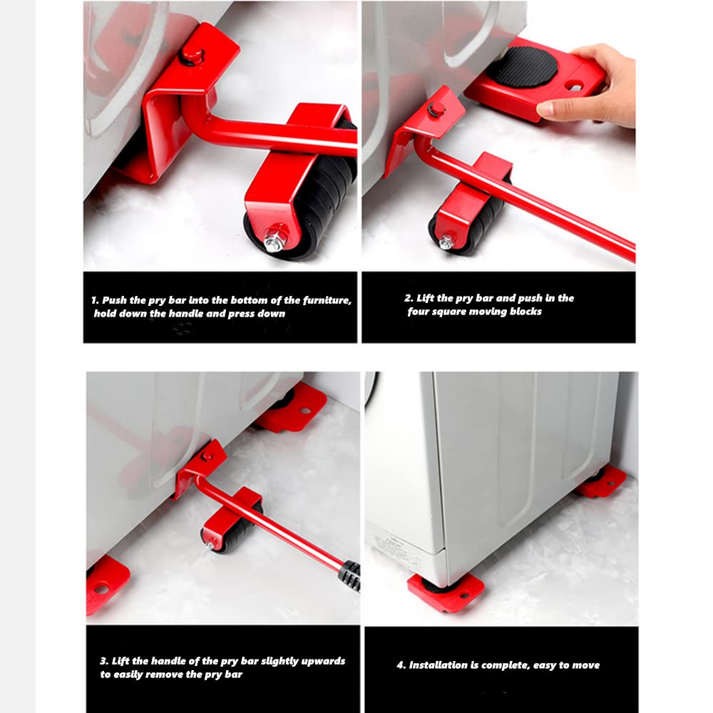 Furniture Sliders Kit, Furniture Lifter,Heavy Furniture Move Roller Tools Max Up for 150KG/330LBS, 360 Degree Rotatable Pads - Image 4