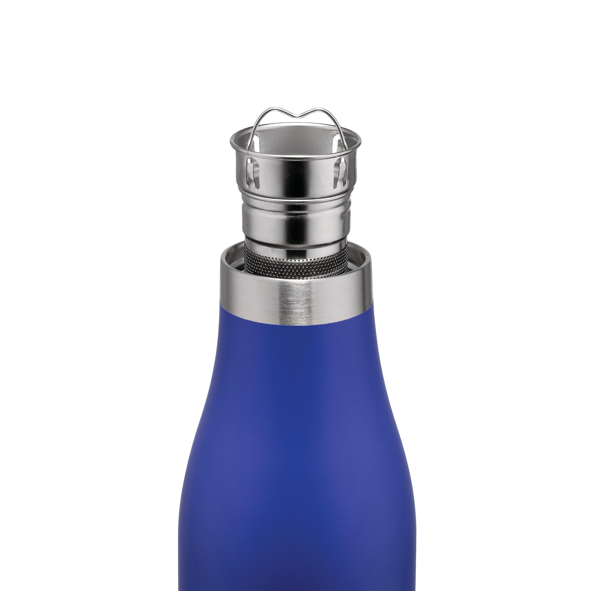 Alessi Away AST01 DAZ - Bottiglia Termica a Doppia Parete con Infusore e Filtro, in Acciaio Inossidabile 18/10 Colorato, 500 ml, Blu