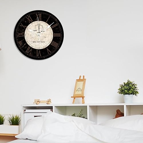 Miniatura 7 de Reloj de pared con leyes, estilo rústico, de PVC, de 15 x 15 pulgadas, decoración de cocina, regalo de baño, funciona con pilas, silencioso,