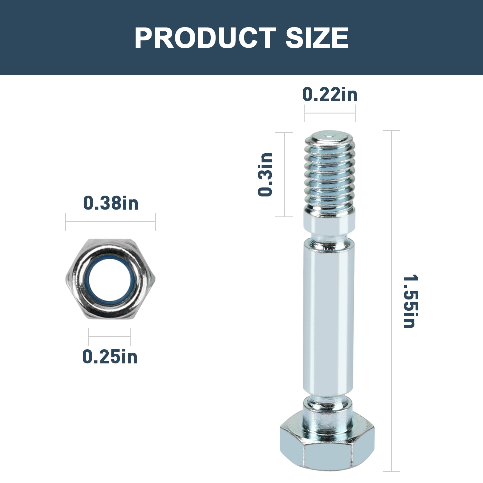 Lot de 8 goupilles de cisaillement pour souffleuse à neige PowerSmart, 303160355/303160355P