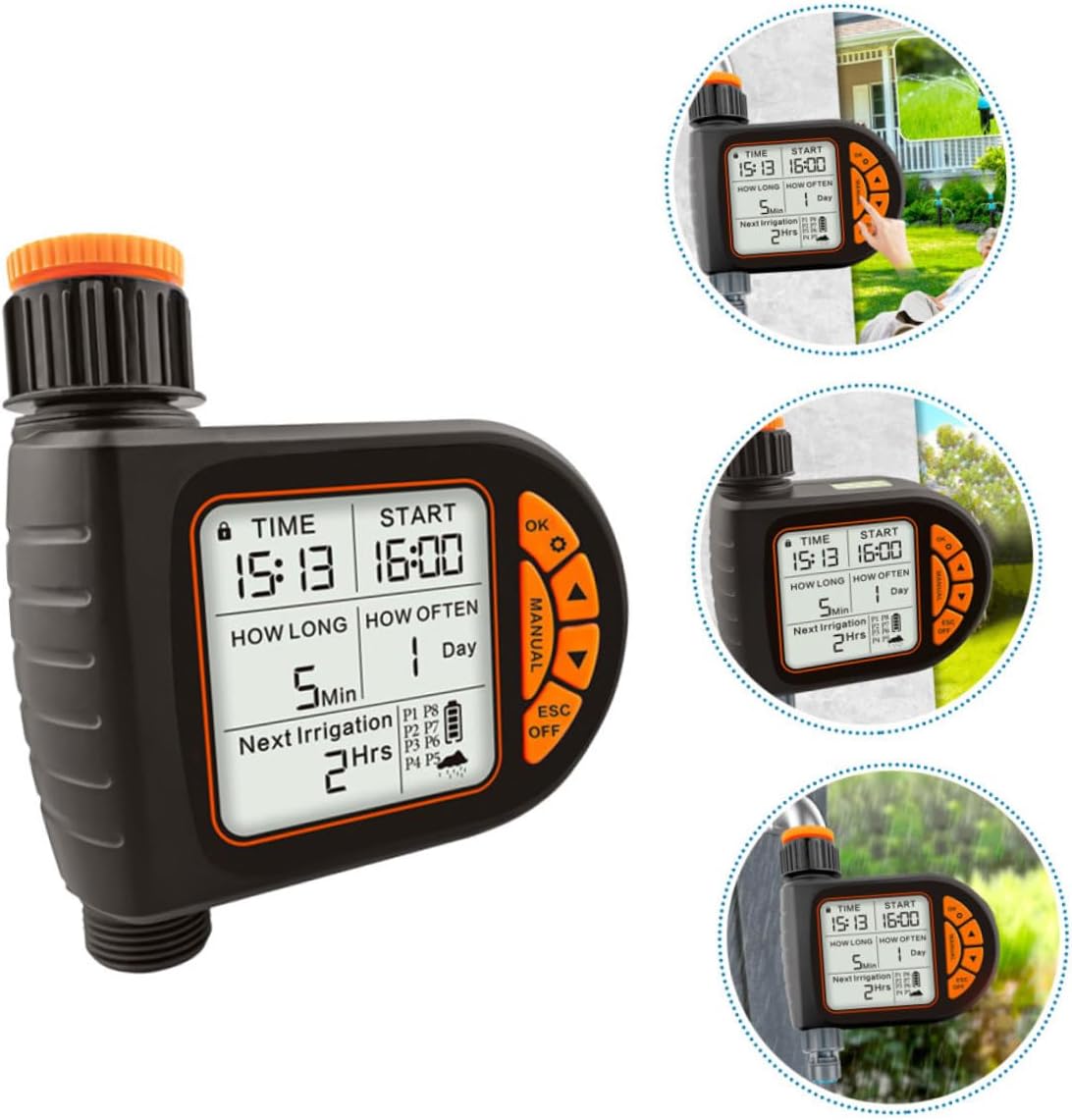 Kisangel Automatic Irrigation Timer for Efficient Watering Control Digital Sprinkler Timer LCD Display Suitable for Gardens and Patios Promotes Sustainable Gardening Practices