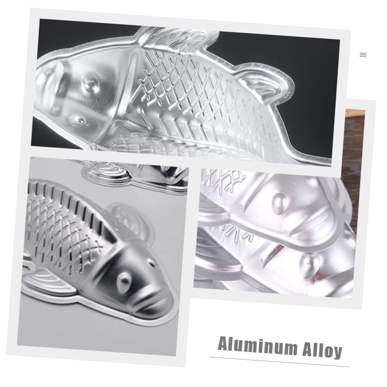 PartyKindom 3 Sätze Reiskuchenform Kuchenformen Set Kuchenform Set Backform Für Jelly Fischform Backform Backen Schokoladenbackform Karpfenkuchenformen Aluminium Silver 2 Stücke * 3