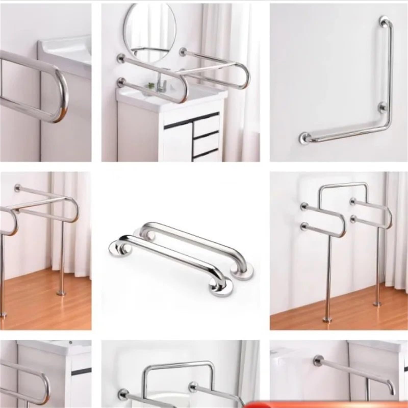 Maniglione da Bagno Corrimano per Bagno, corrimano per WC, corrimano per WC, Barra di Sicurezza per Doccia, Sedile di Sicurezza per WC, Comodino per Anziani(3)