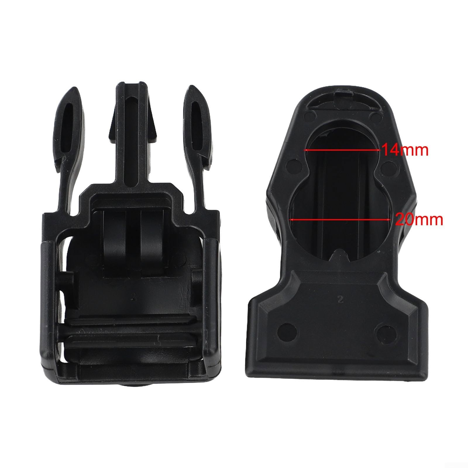 2 fibbie di ricambio a sgancio rapido per cinghie per pinne da immersione, adatte per la maggior parte delle pinne da nuoto e da immersione, materiale plastico (B)