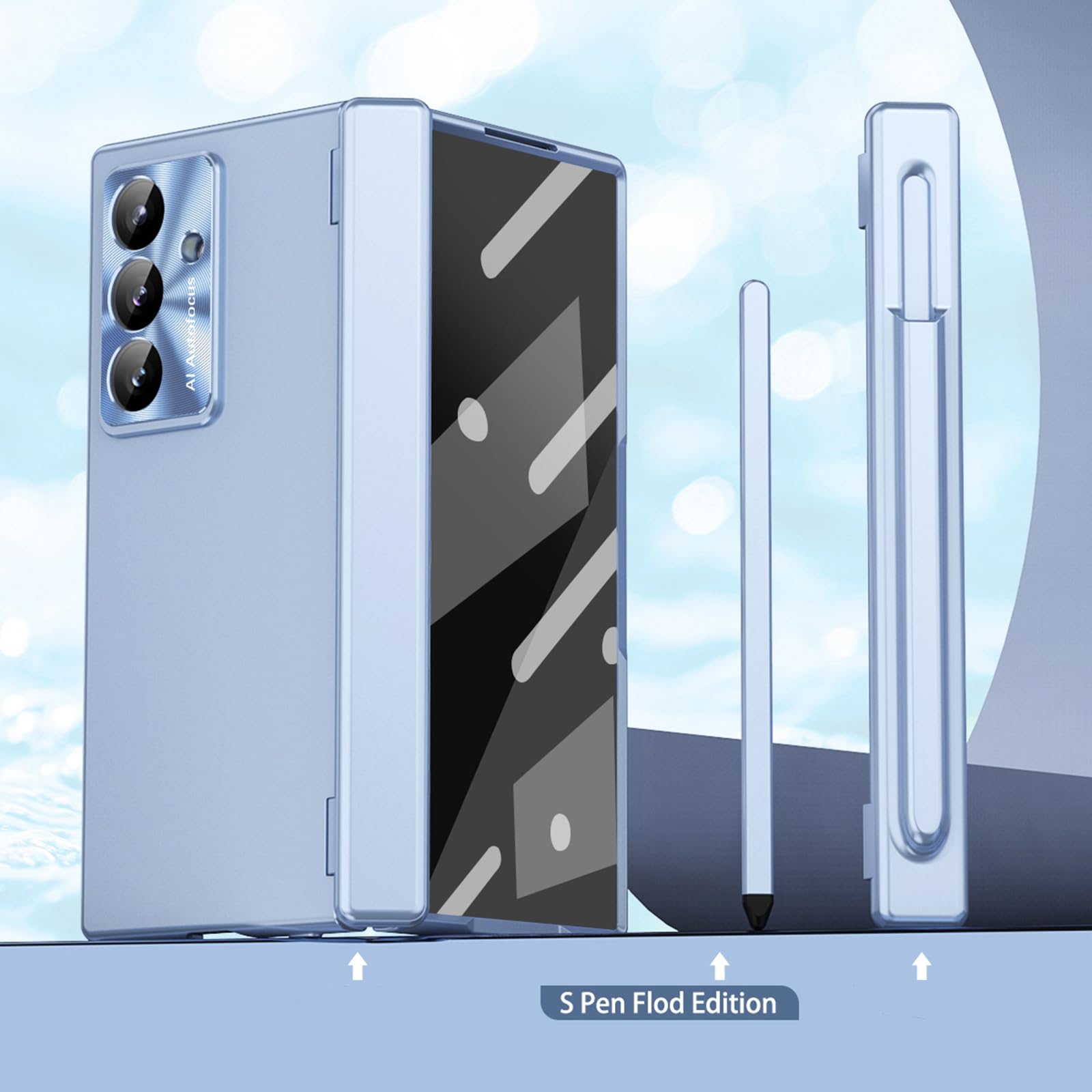 Galwanizowane etui do Samsung Galaxy Z Fold 7, smukłe, matowe tworzywo PC, odporne na wstrząsy etui dla kobiet mężczyzn z metalową ochroną zawiasów obiektywu, kompleksowe etui (różowe)