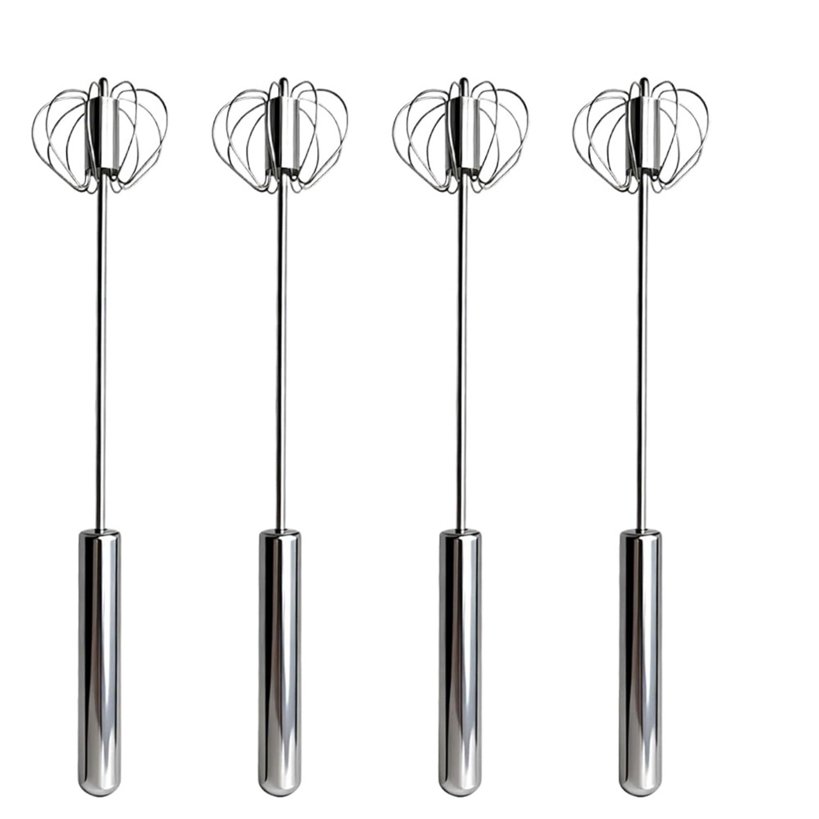 Batidor giratorio de acero inoxidable 4 Uds. Mezclador Manual multifuncional operación for hornear o cocinar Para Cocina