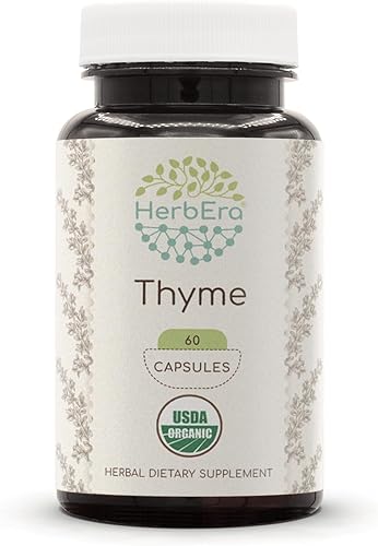 Miniatura 5 de Tomillo 120 Cápsulas, 800 mg, USDA Organic Thyme (Thymus Vulgaris) Hoja Seca (120 Cápsulas)