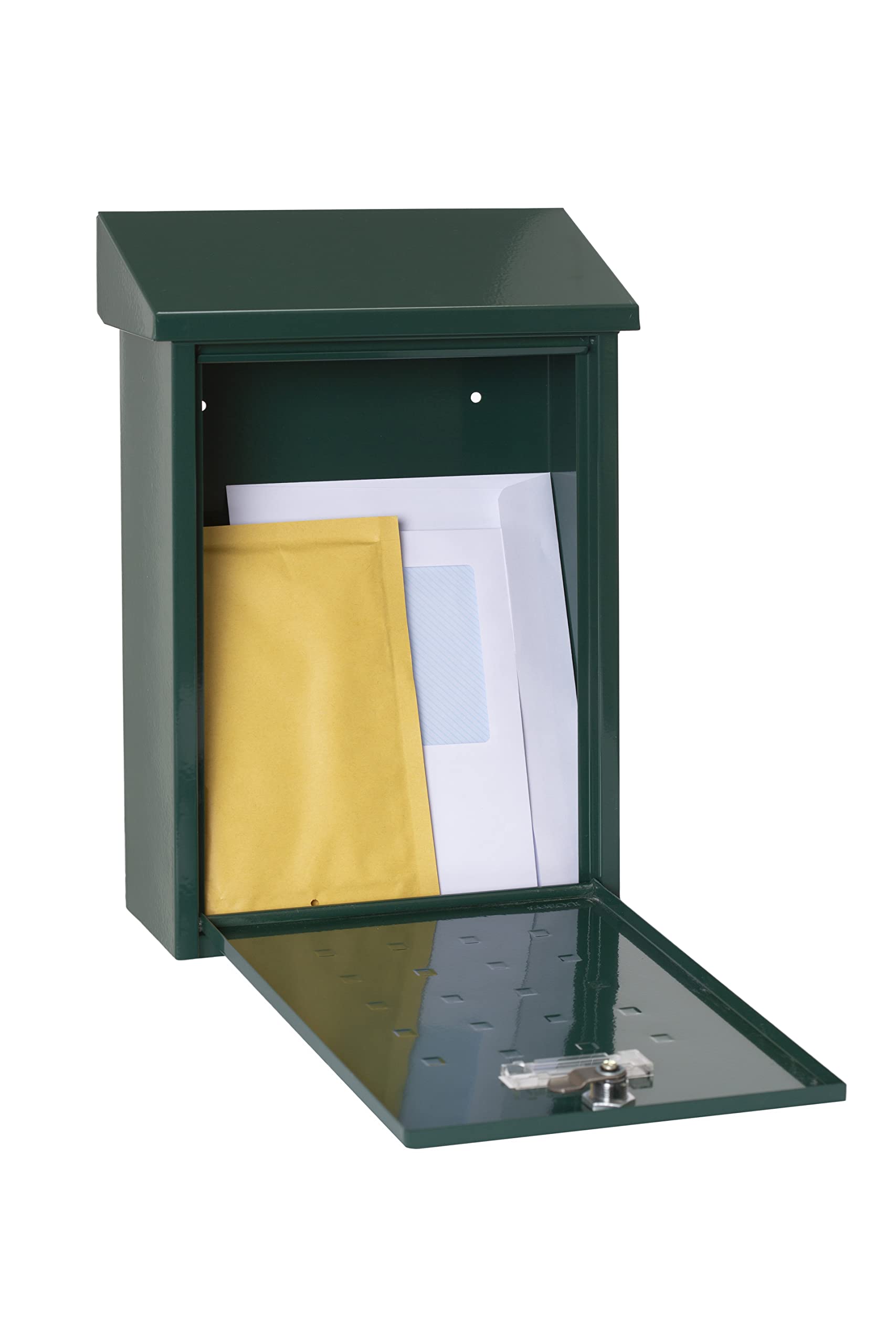 ARREGUI Premium E5603 Buzón Exterior de Acero Tamaño M (Correo DIN A4 y Revistas) | Buzón de Pared Mediano | Buzón de Correo Individual | Antilluvia | Fácil de Instalar | Verde