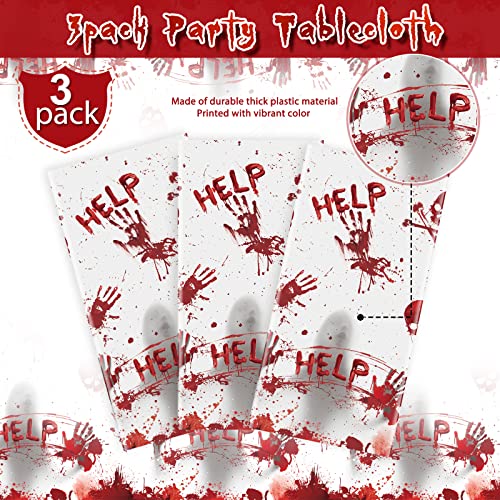 Jectivs JT22012 3Pcs Halloween Bloody Handprint Tablecloth Decorations thumb #3