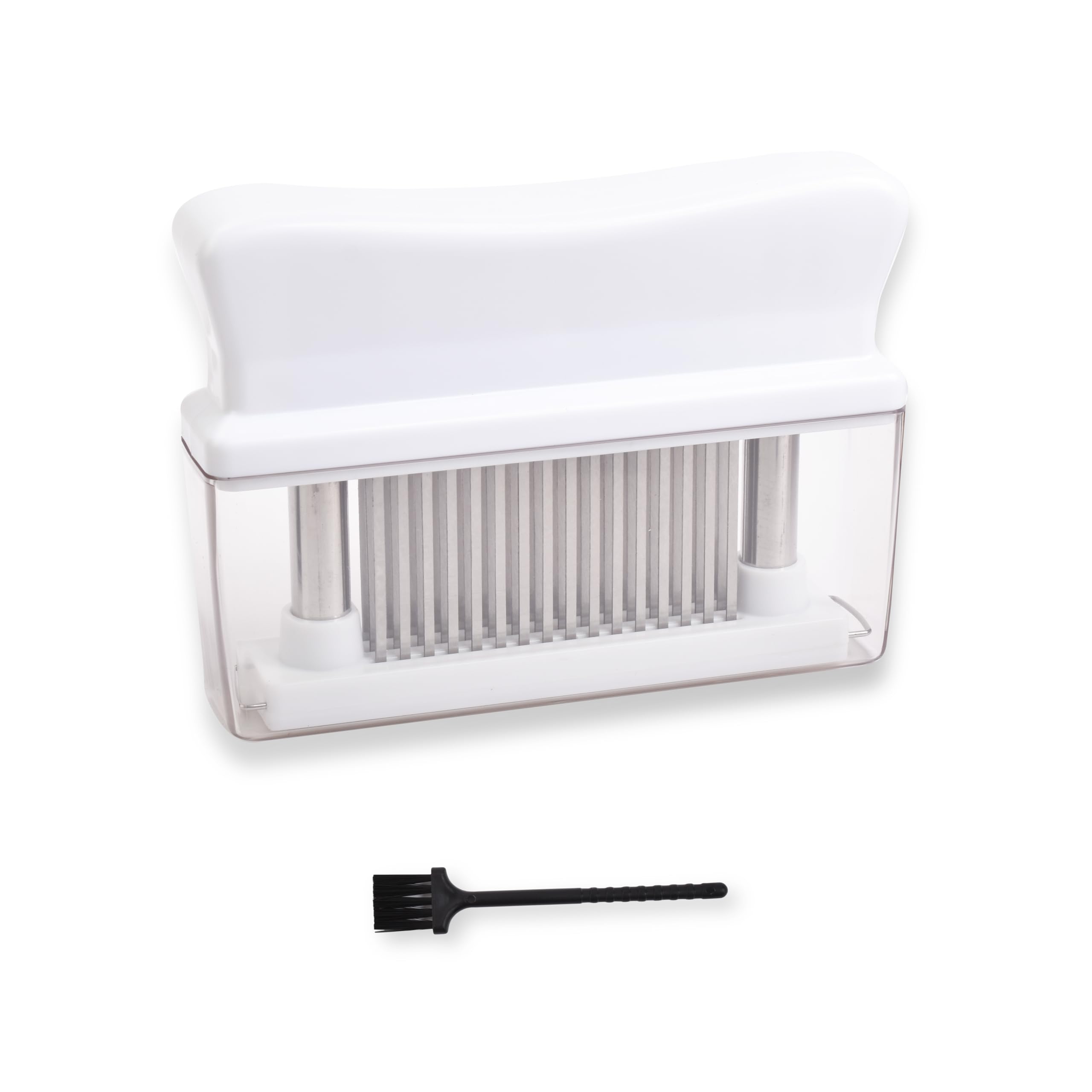 Plum Stream Premium Meat Tenderizer Tool - 48 Blade Stainless Steel Needles for Tenderizing and Marinating Cuts of Meat - Perfect for Steak, Chicken, Pork, and More; Comes with Bonus Cleaning Brush