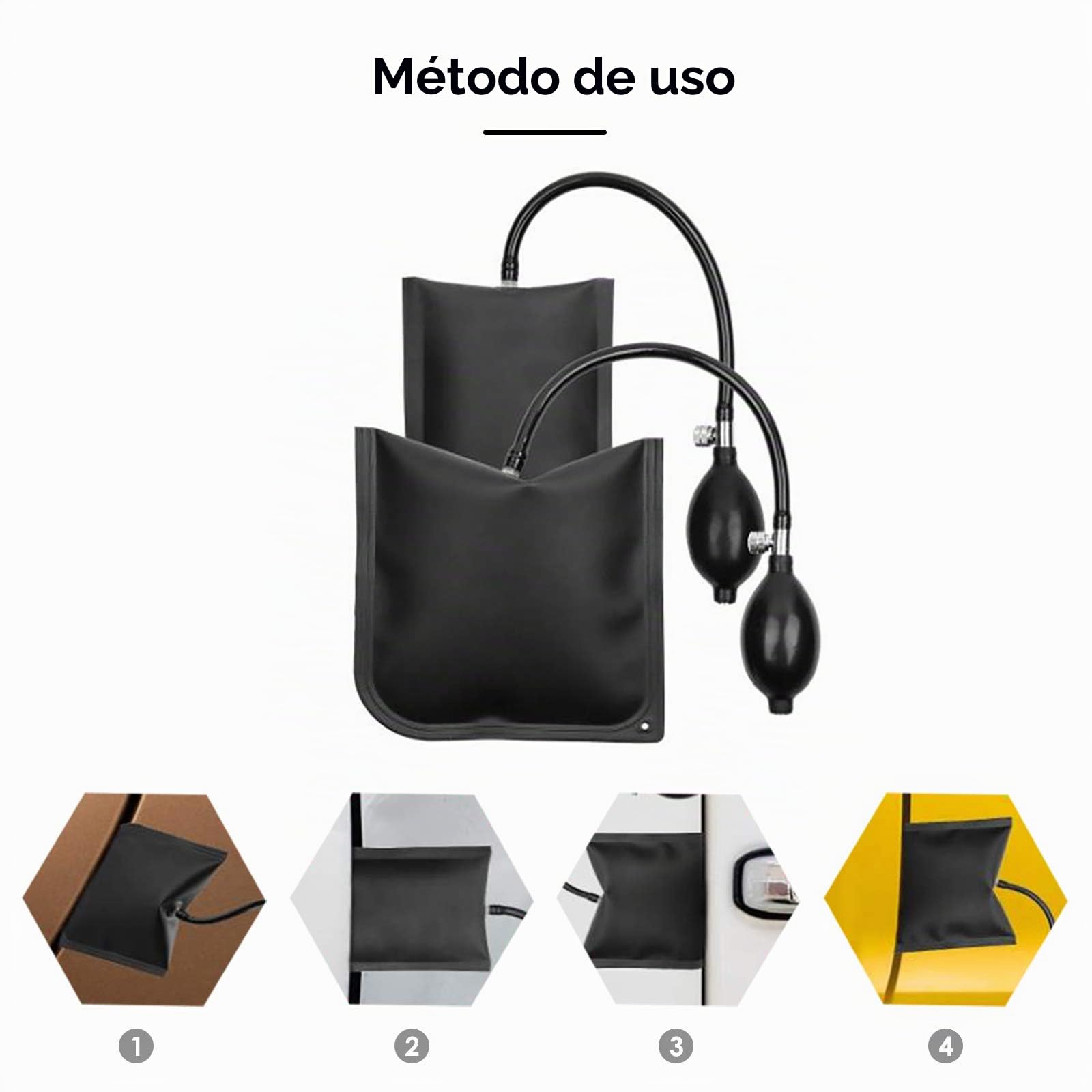 Kit de herramientas para coche, kit de agarrador de Largo Alcance de fácil Acceso, bolsa de cuña de aire, kit de emergencia para Coche, Kit de desbloqueo de Puerta de Coche