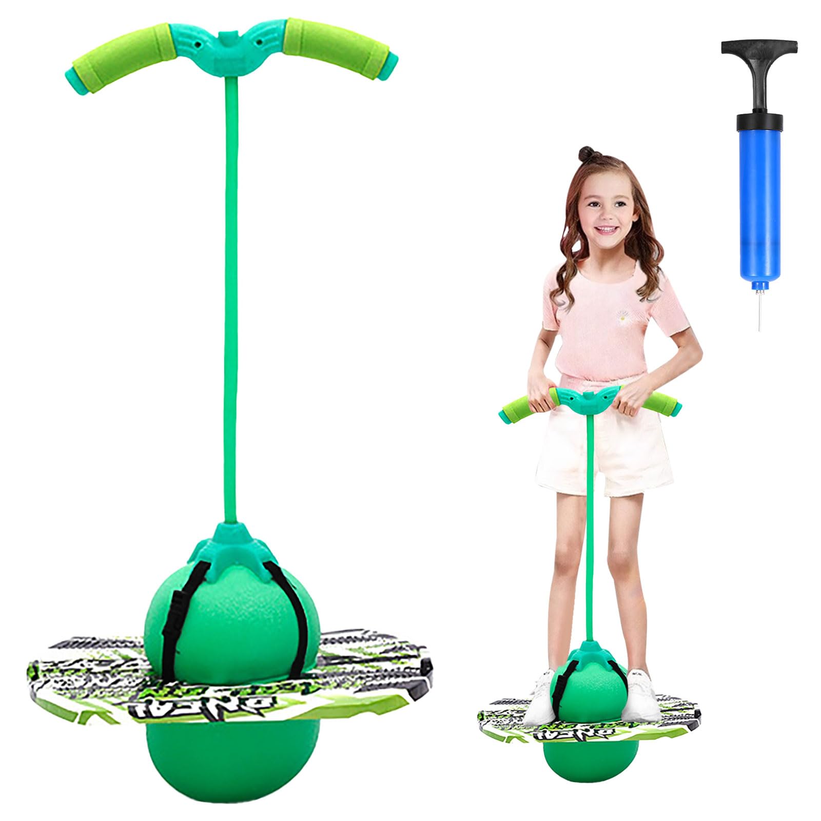Pogo Ball con manici, Pogo Stick Palla gonfiabile per bambini, asta di gonfiaggio con pompa ad aria, Pogo Ball per l'allenamento dell'equilibrio, regalo per bambini dai 6 anni in su