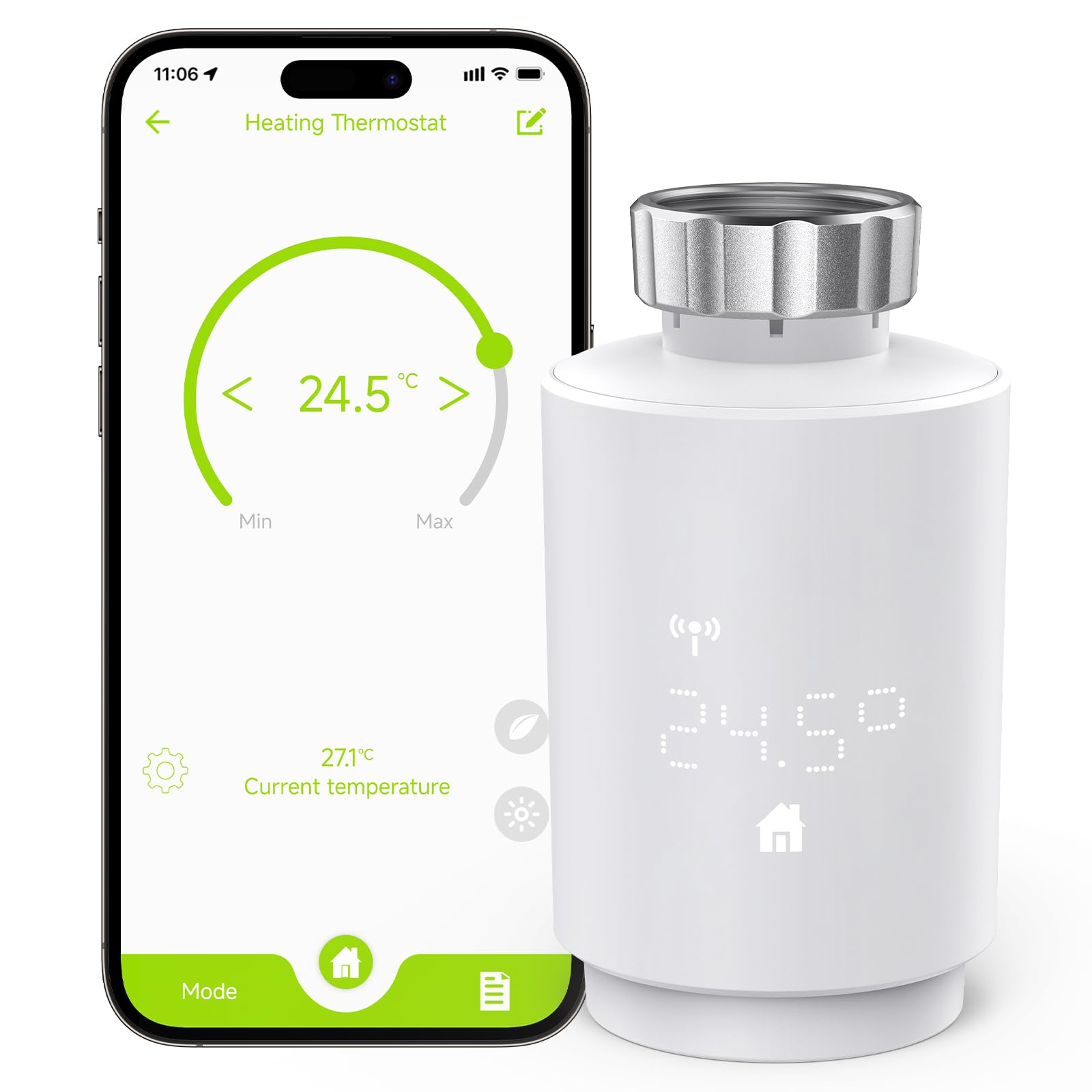 Maxcio Maxcio Smartes Heizkörperthermostat Benötigt Zigbee Hub, Thermostat Heizung Kompatibel mit Alexa und Google Assistant, Smart Life/Tuya, Programmierbar, Automation, für Max. Energiesparen