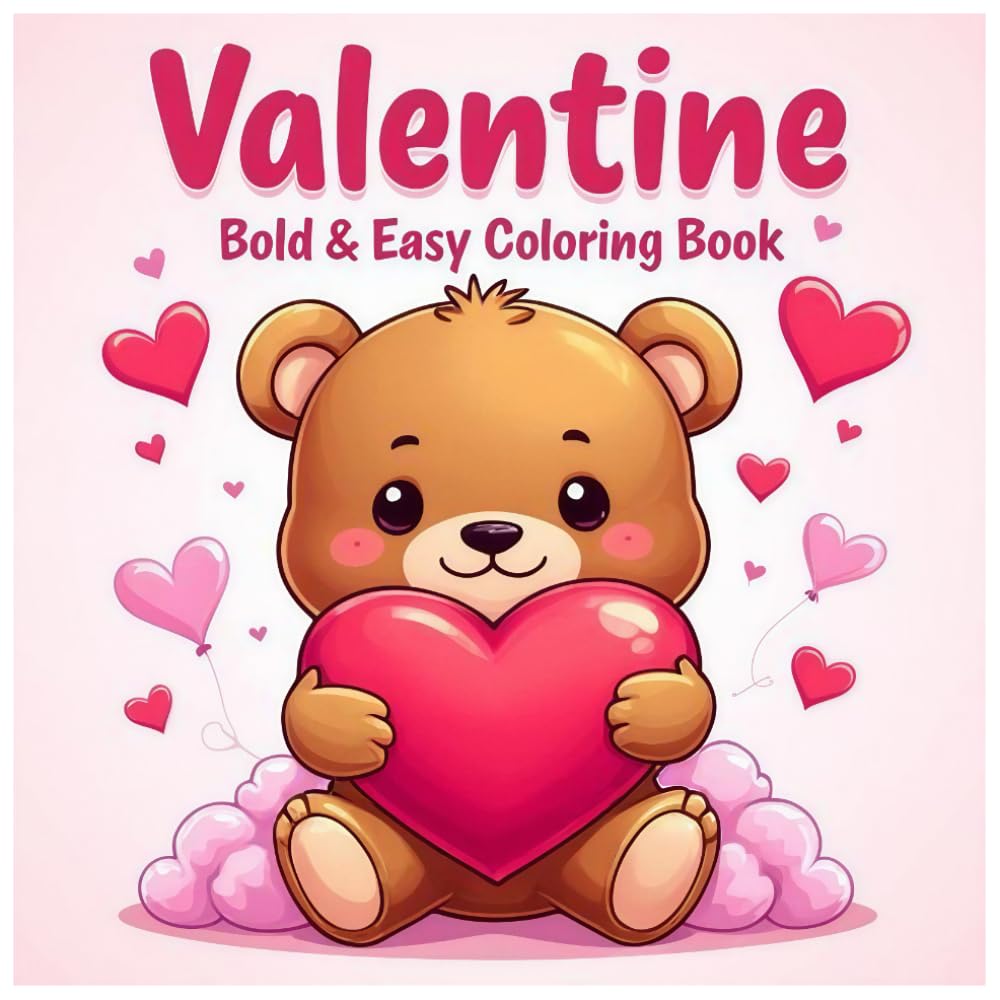 Valentine Bold And Easy Coloring Book