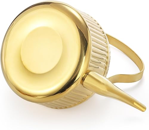 Miniatura 5 de ZENFUN Tetera de acero inoxidable de 1.4 L (47 onzas líquidas) con infusor, hervidor de agua vintage para estufa, tetera pequeña, calderas de agua