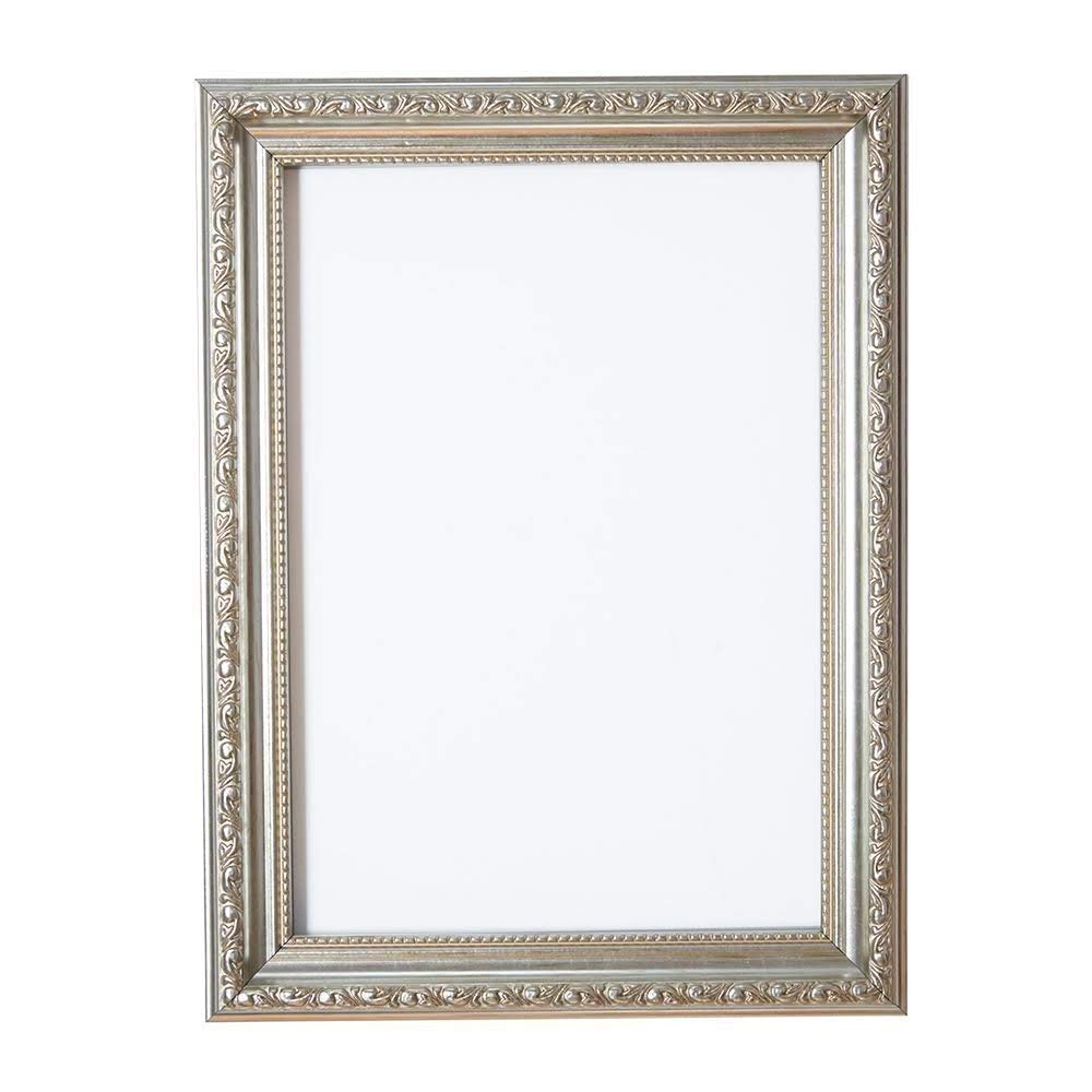 Memory Box Ornate Shabby Chic Picture/Photo/Poster frame with Real Glass - (14.8 x 21cm) Silver A5