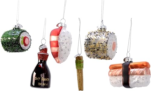 Miniatura 1 de Adornos de cristal soplado para sushi juego de 6