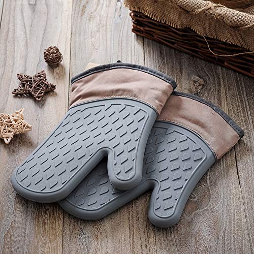 SHUHAO Oven Gloves, Extremely Heat Resistant, Non-Slip Surface, Flexible And Durable, Easy To Clean, Used in Kitchens, Grills, Ovens